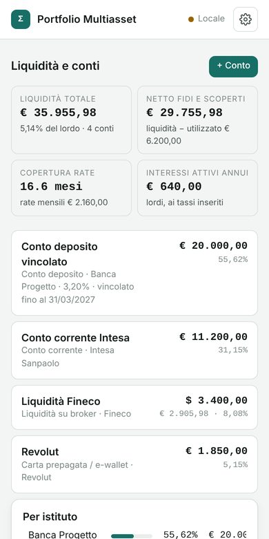 Cash: conti, liquidità e debiti